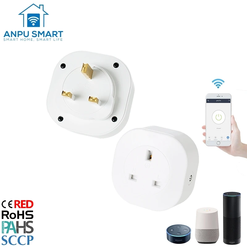 ANPU UK WiFi Smart Socket Compatible Amazon Echo Alexa Google Home with CE ROHS