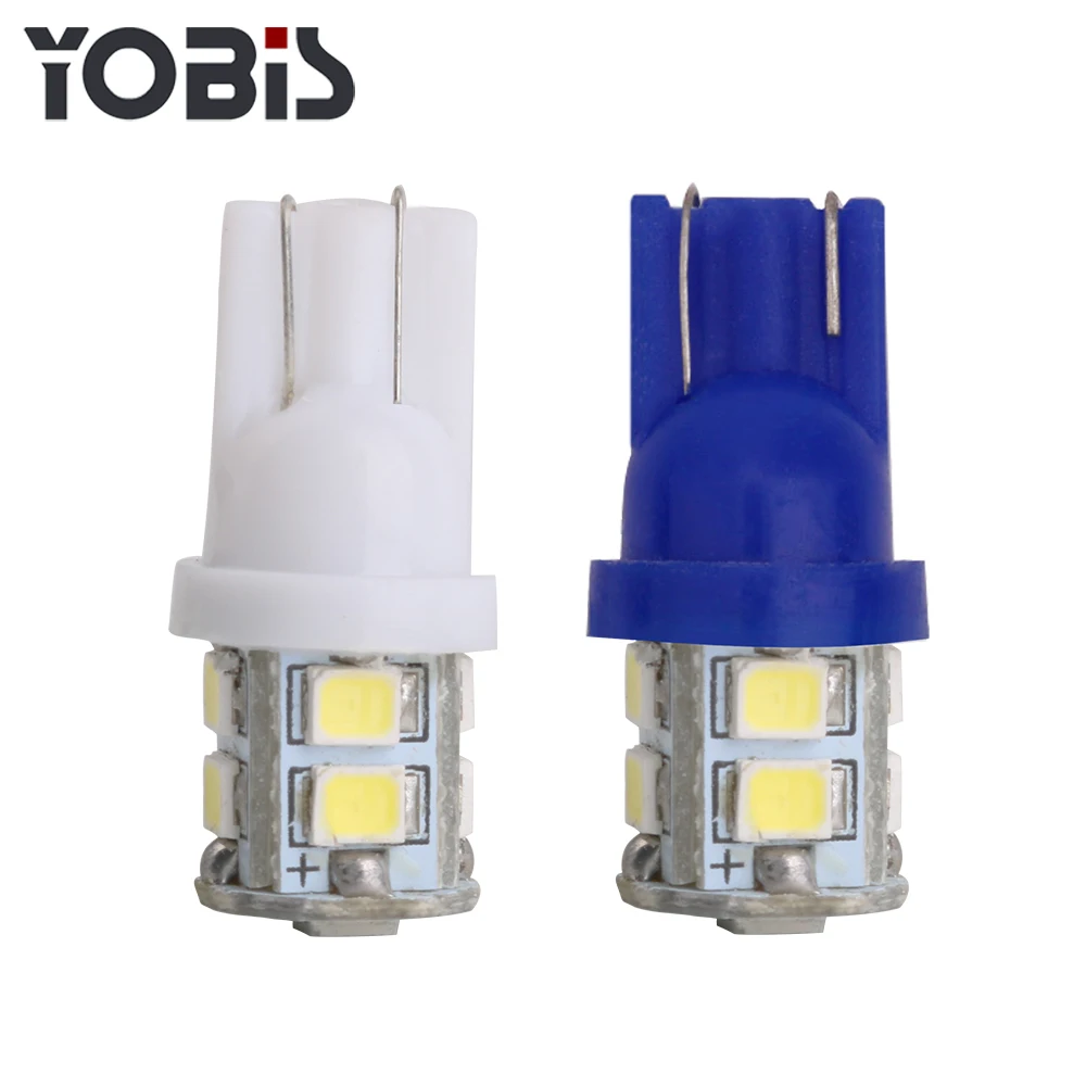 Yobis Auto Light Bulb Lamp 10 SMD LED T10 wedge W5W 194 White Car Side Lights T10 LED on Sale