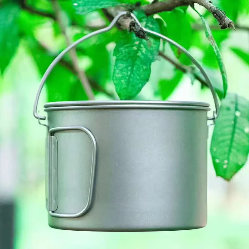 Titanium Outdoor Portable Hanging Pot Folding Handle Set For Picnic