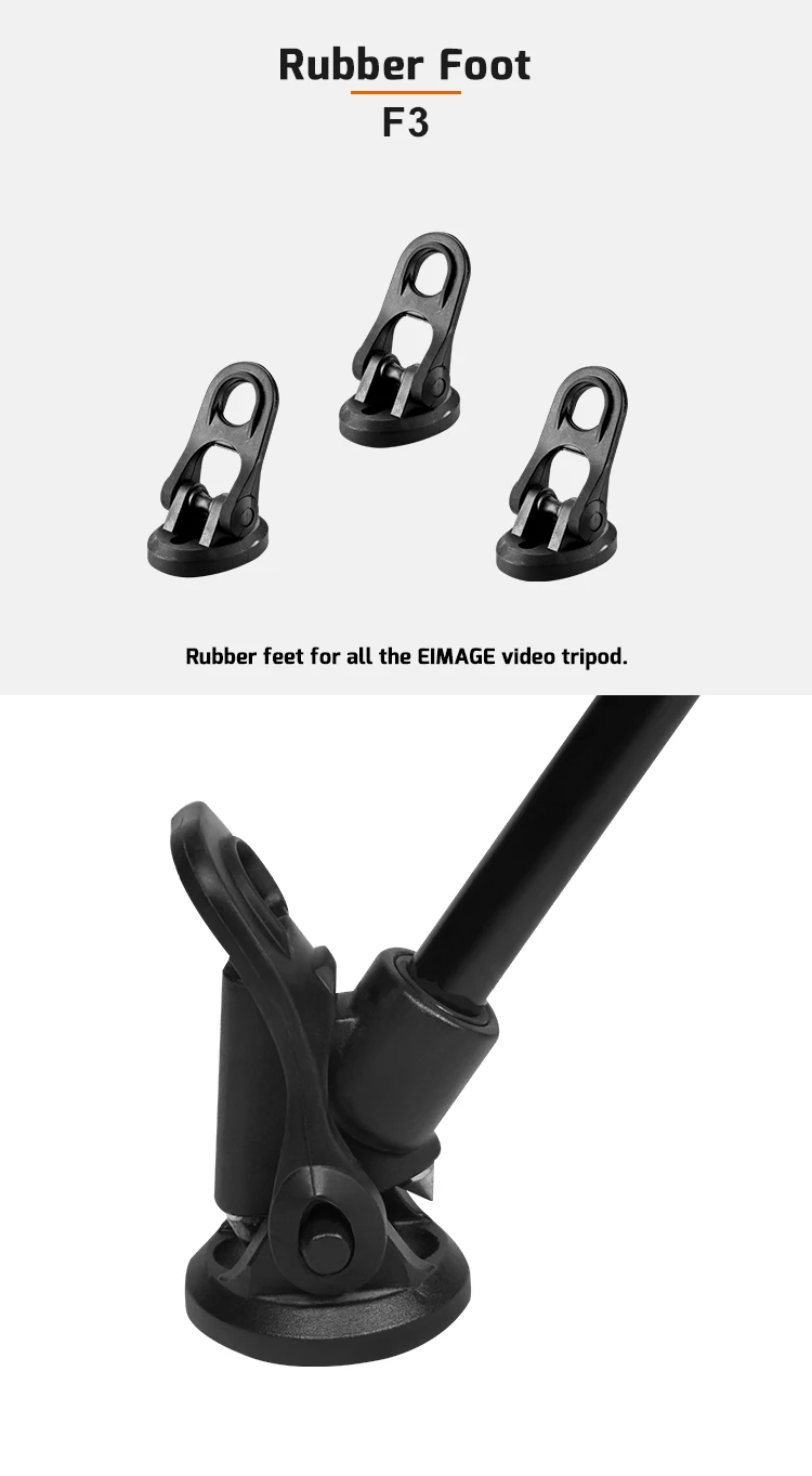 .E-IMAGE F3 3Pieces Rubber Feet Kit for video tripod