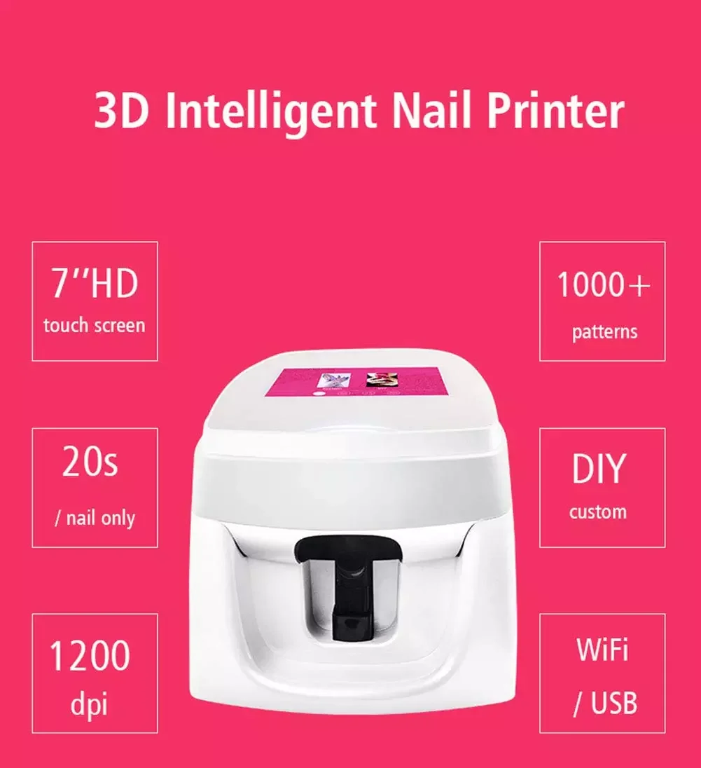 Chất lượng cao cầm tay 3d mini máy in móng tay nghệ thuật kỹ thuật số máy in móng tay máy in móng tay tự động