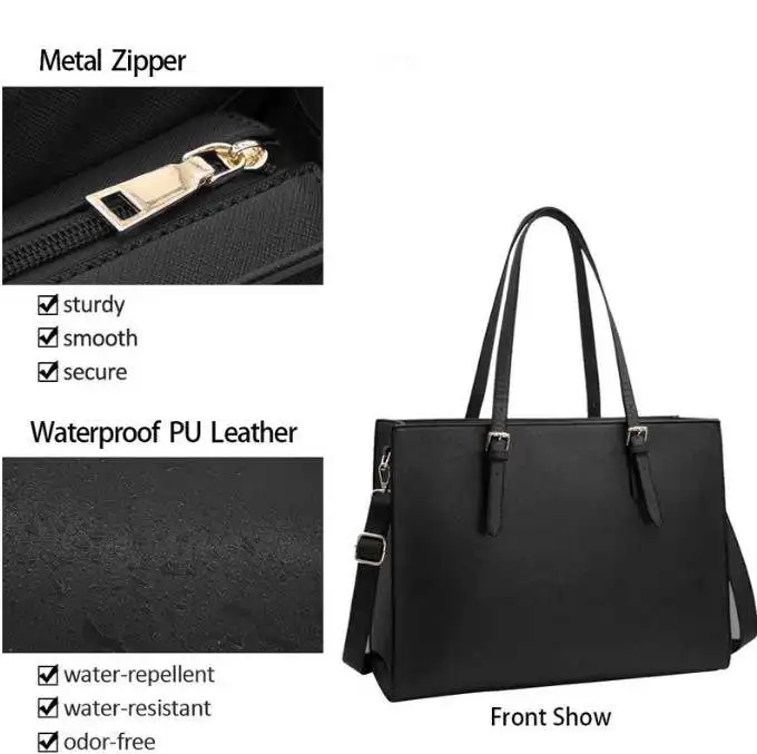 Laptop Bag For Women Waterproof Lightweight Leather 15.6 Inch Computer