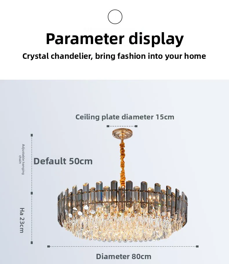 product villa hotel lobby luxurious american style living room postmodern high end light luxury crystal bedroom nordic chandelier-16