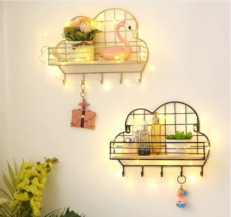 Modern Colorful Decorative Fashion Nordic 2 Tier Wall Shelf