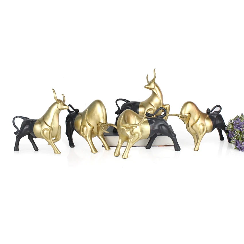 Resin animal sculpture gold black dog desk ornaments office decor for sale factory