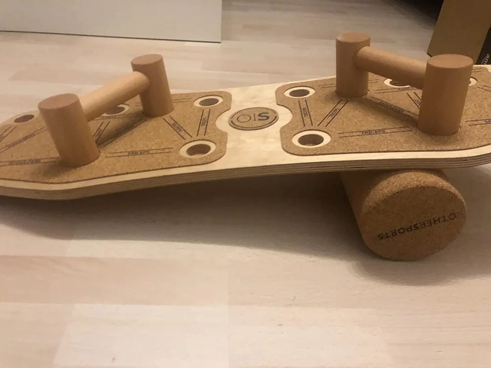 Wellshow Sport Balance Board Push Up Board With Cork Roller Holistic