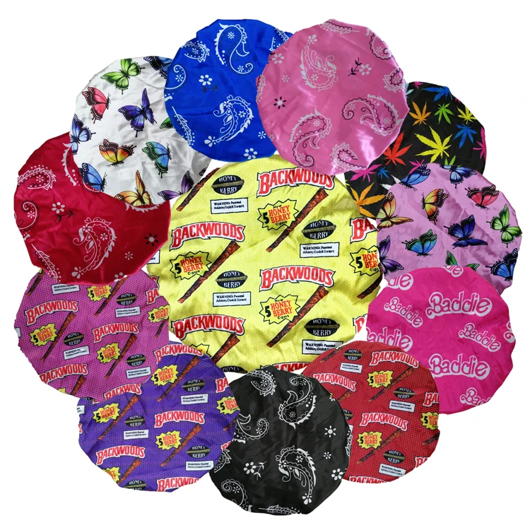 
wholesale mommy and me silk hair wap designer headbands and bonnets 