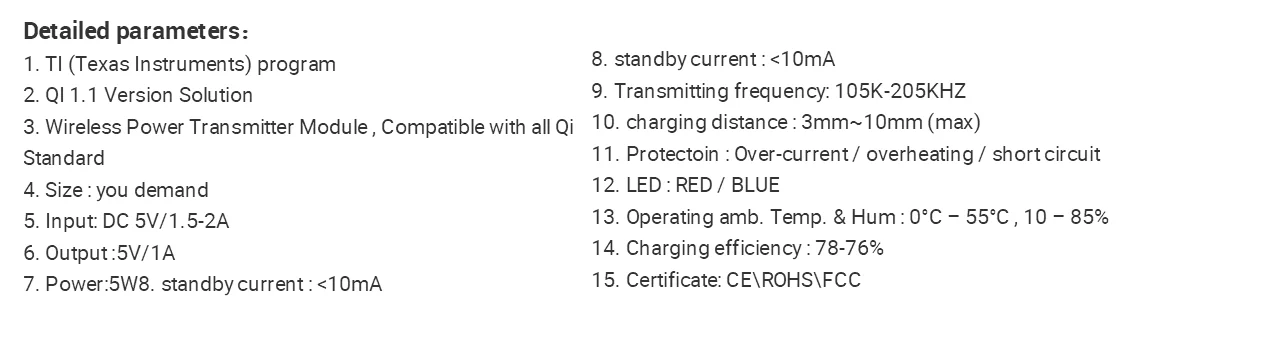 Custom OEM ODM  Qi certification wireless charger PCBA circuit board with TI solution