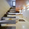 Foshan factory wood and steel block floating stair building code