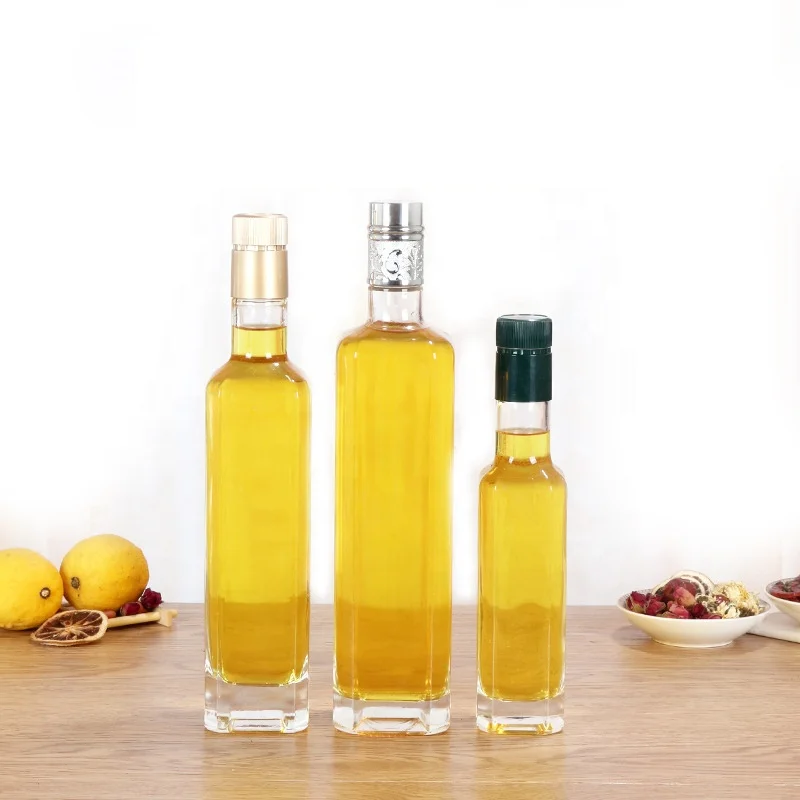 250ml 500ml 750ml Wholesale Cooking Oil Bottle Square Cooking Oil
