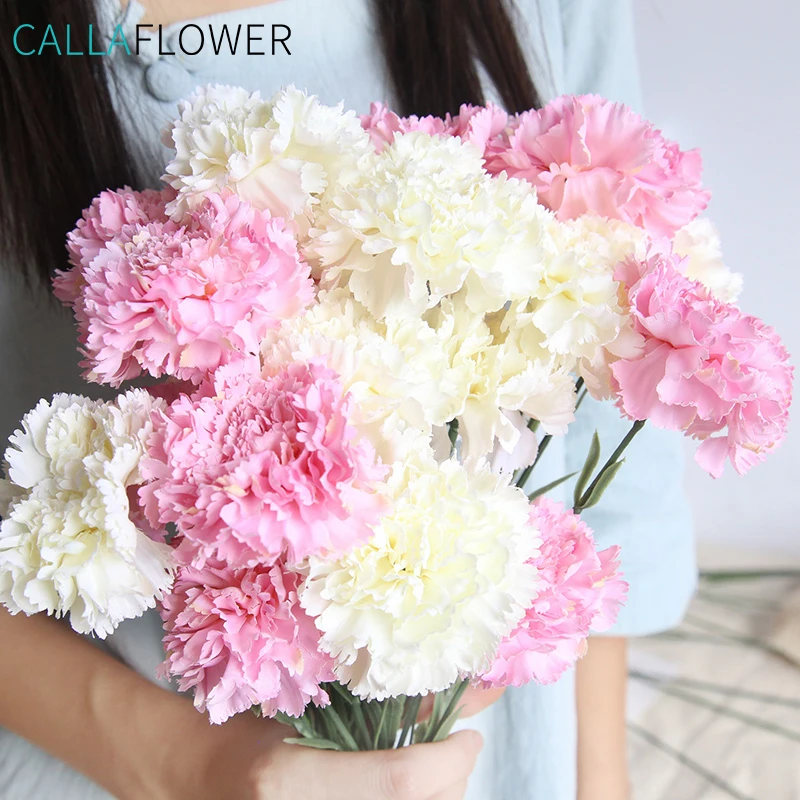 Mother's Day Artificial Flower Simulated Long Stem Carnation Spray