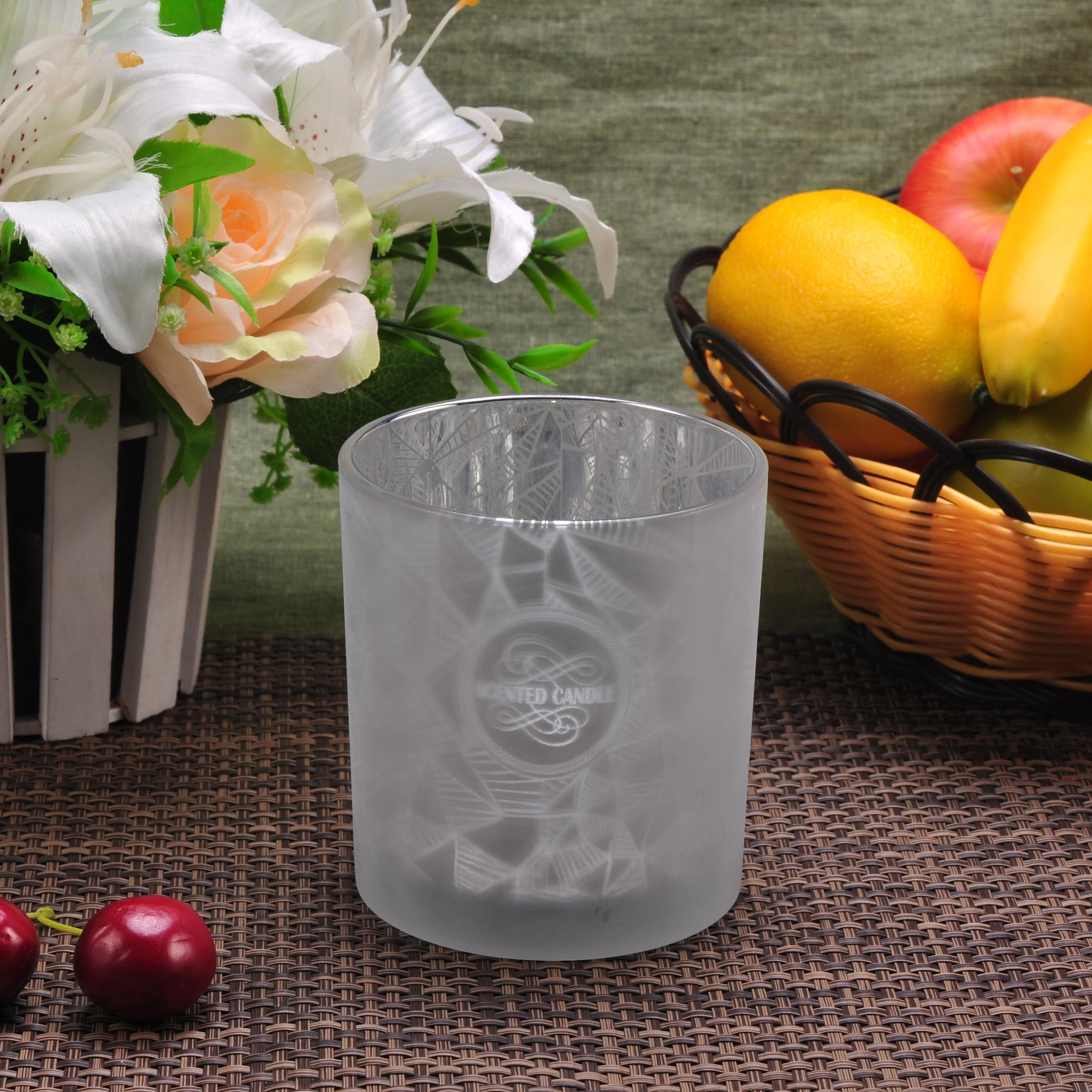 10OZ Laser Engraved Glass Candle Holder