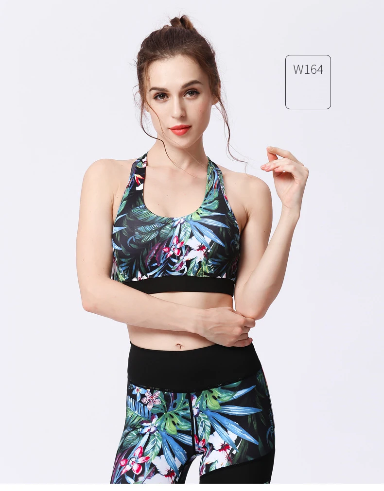 透气定制升华女士运动瑜伽胸罩印花健身文胸