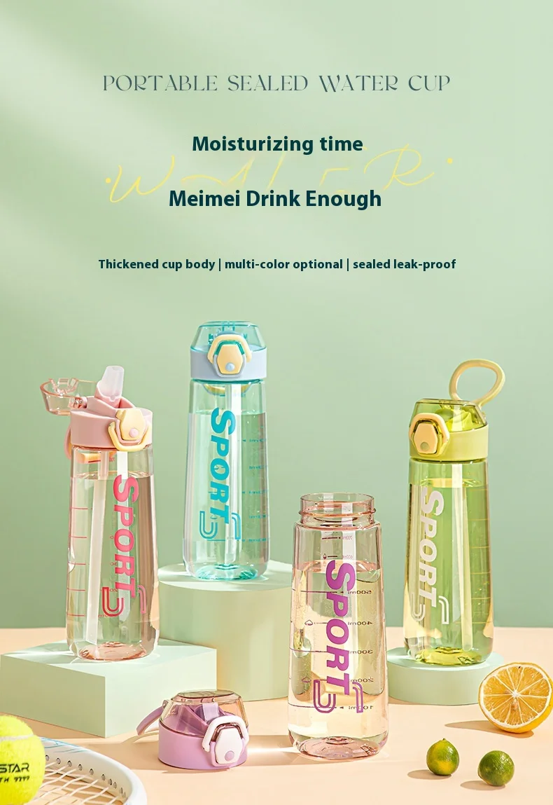 High Color Value Portable Large Capacity Direct Drinking Sports Water Bottle Female Students Children Friendly for Tours Sports