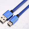 USB braided charger cable 1M wire data synchronous power cord