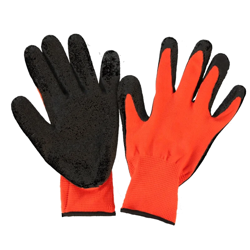 Factory Nitrile Wrinkled Gloves Cotton Knitted Latex Coated Gloves For Industrial Work Buy