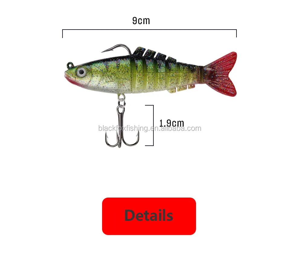 Live Mullet Lure Perch Barramundi Mulloway 8 Segments Soft Plastic Lure Jointed Fishing Lure