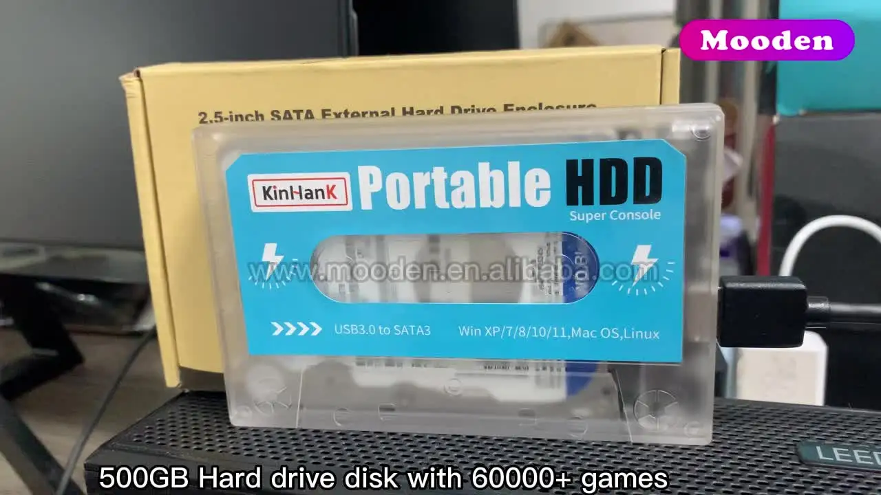Kinhank 500G External Hard Drive: 55000 Retro Video Games for PSP