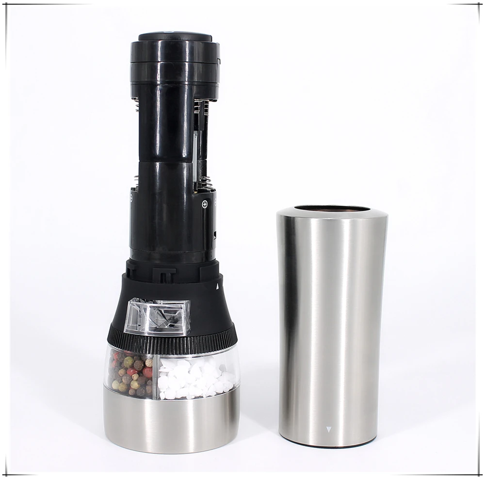2 In 1 Combined Electric Salt And Pepper Mill /multifunctional Salt And