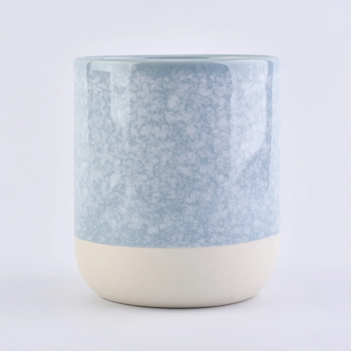 blue ceramic candle holder