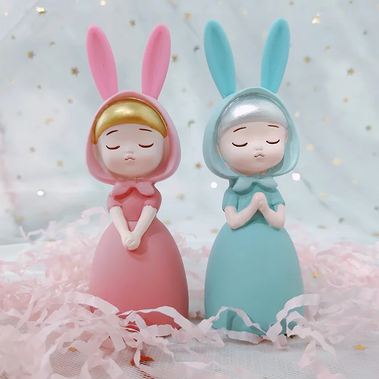 定制兔子公主雕像,3d 字符 pvc 玩具动漫人物