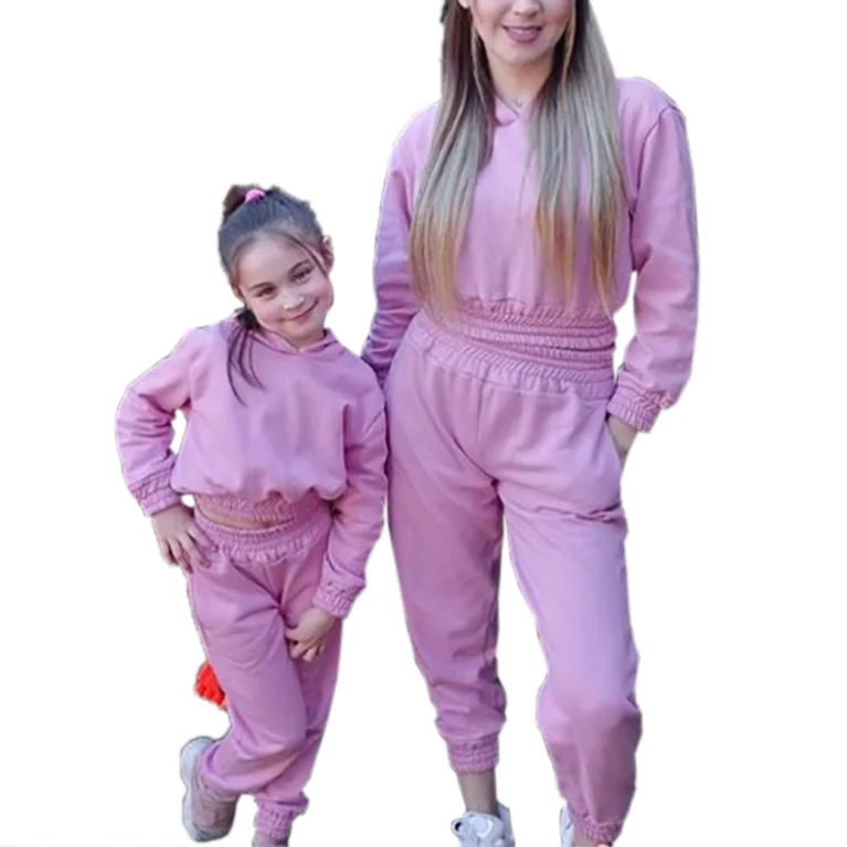 pink two piece jogger set