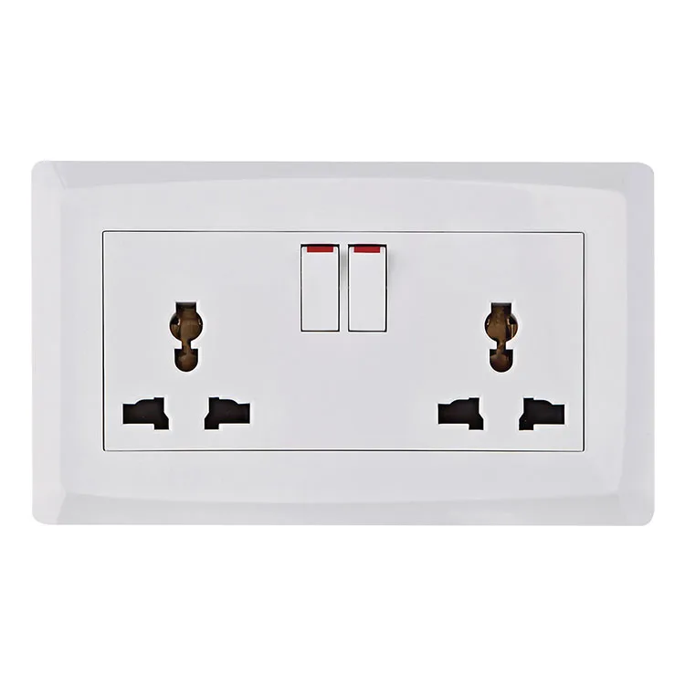 VNX Best Selling 2 Gang Multi Switched Socket Wholesale Home Using Electrical Switch and Socket 250V