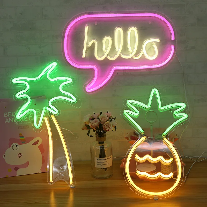 Wall Decorative Neon Lights USB Acrylic Material Neon Lamp for Festival Decoration