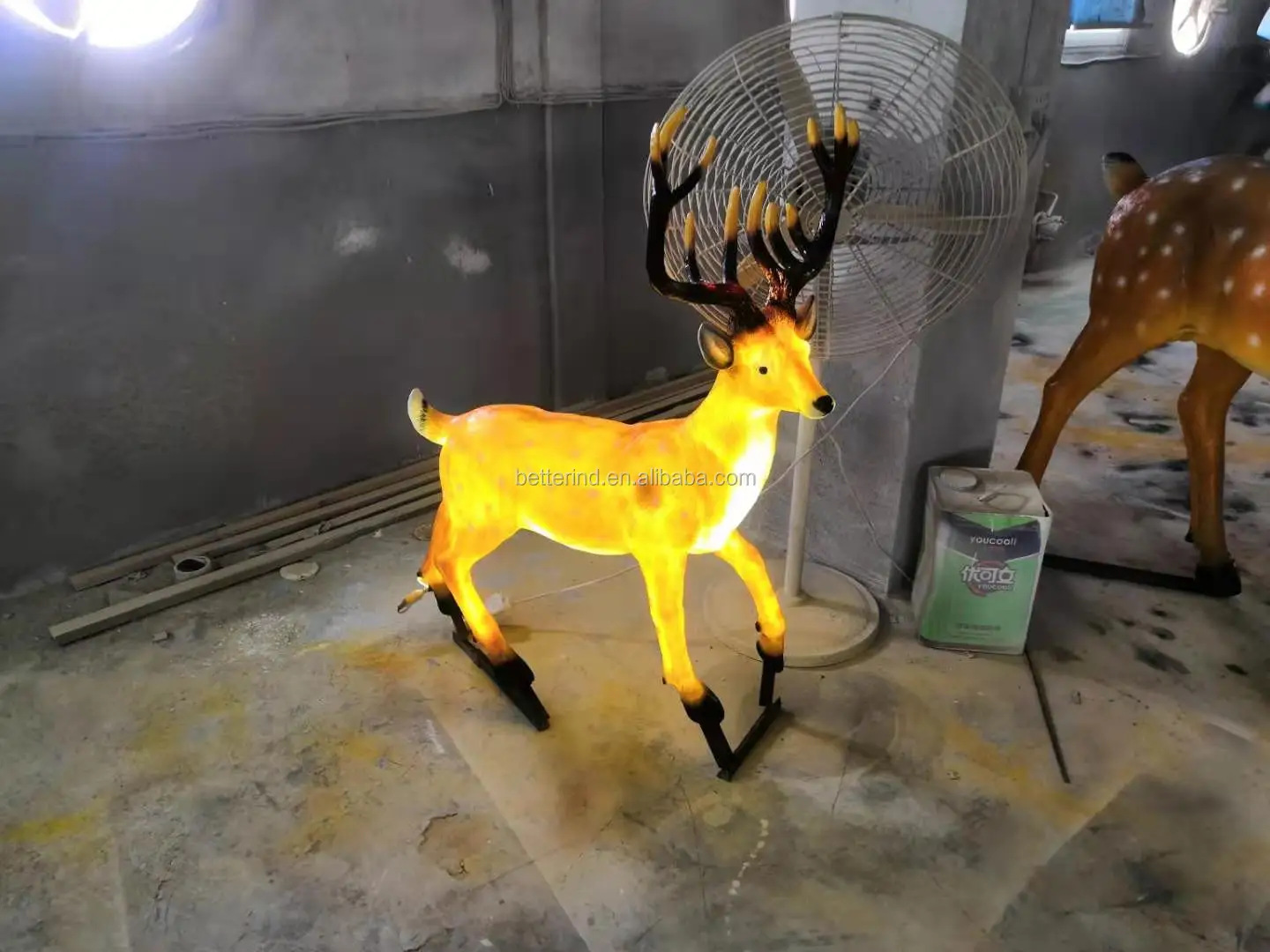 Outdoor Lighted Fiberglass Christmas Deer Decoration/outdoor Led