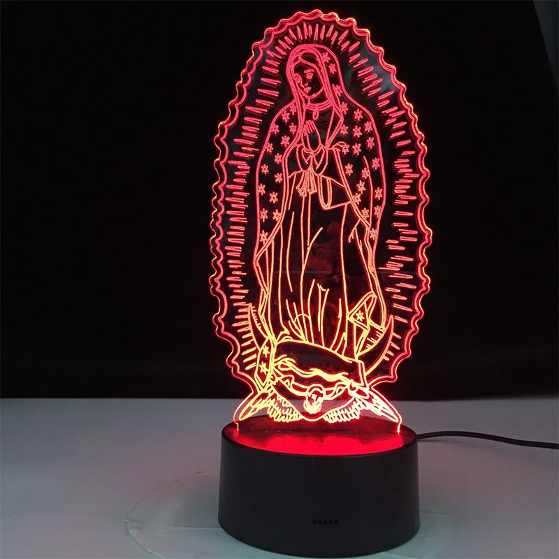 Table Desk 3d Usb Blank Christmas Theme Led Acrylic Night Light Love Gift Creative Touch Led 3 Color 3d Illusion Night Light