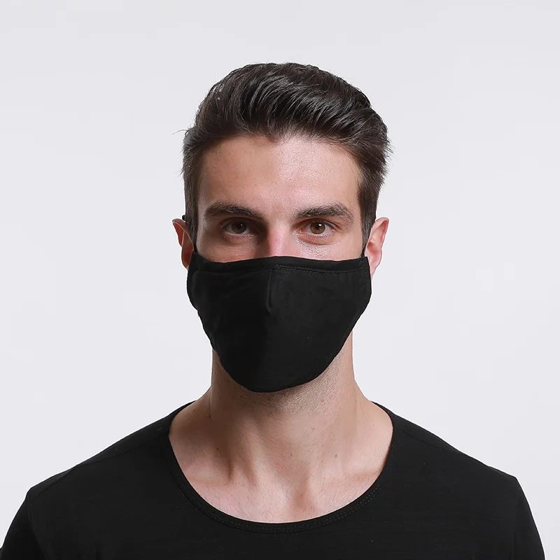 Adjustable Fashion Custom Logo cotton Mask For Protective Printed Face Mouth Dust Masks with Pm2.5 Filter