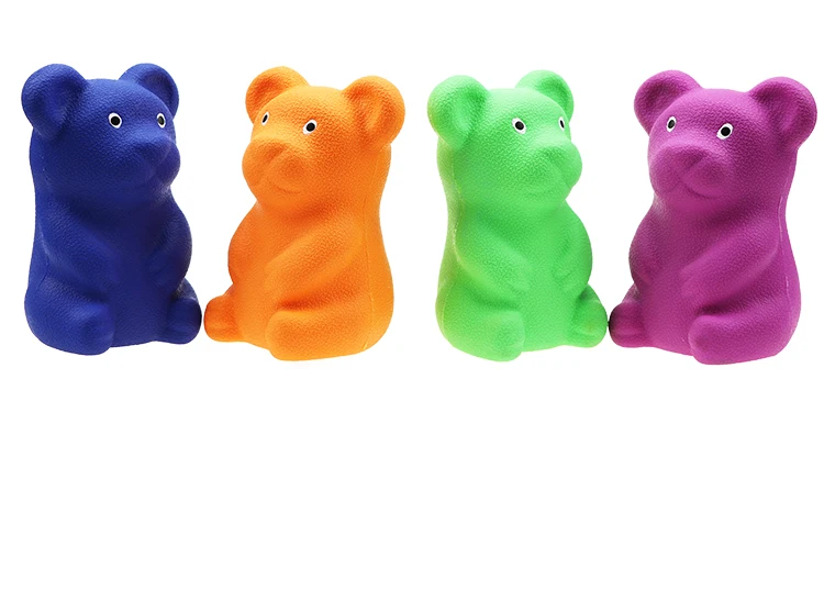 Squeaky rubber dog  toy    Cute Bear Rubber Toy Manufacturer Customized 70% Rubber Content with Safety Inspection Food Grade