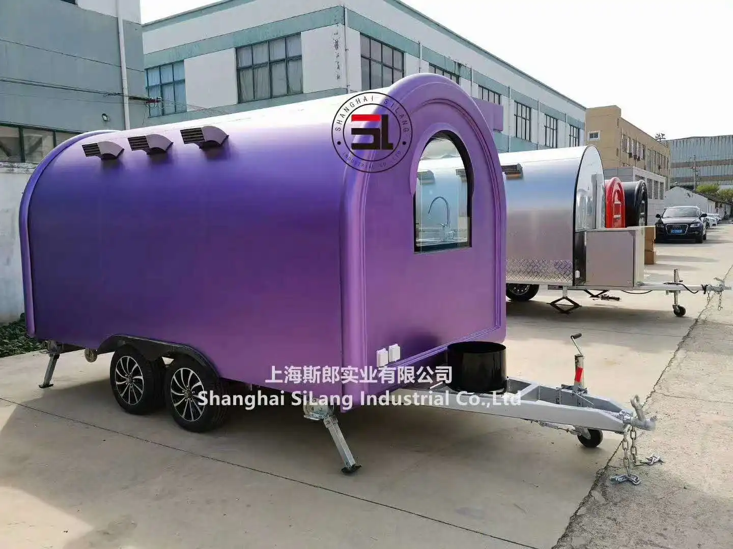 Purple customized high quality hot sale food trailer/ waffle pizza ice cream machine pizza hot dog camper food truck food cart details