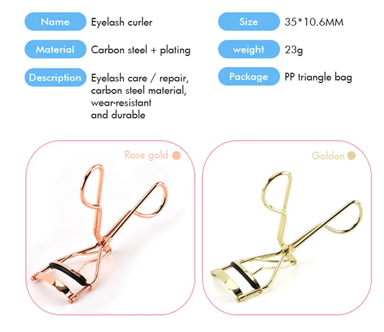 Best Low Moq Wholesales Oem Metallic Stainless Small Micro Mini Pink Rose Gold Custom Logo Private Label Set Eyelashes Curler