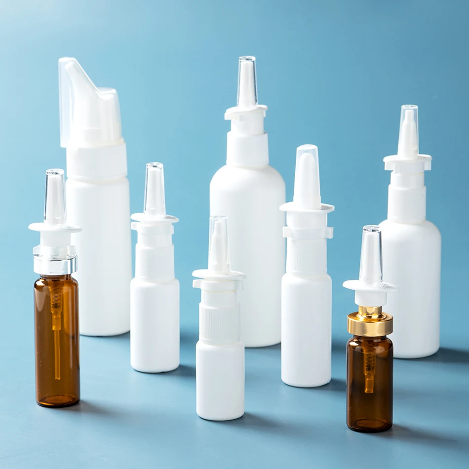 0.10 0.12ml Dosage Hdpe White Empty Plastic Mini Nasal Spray Bottle With 17/410,18/410,18/415,20