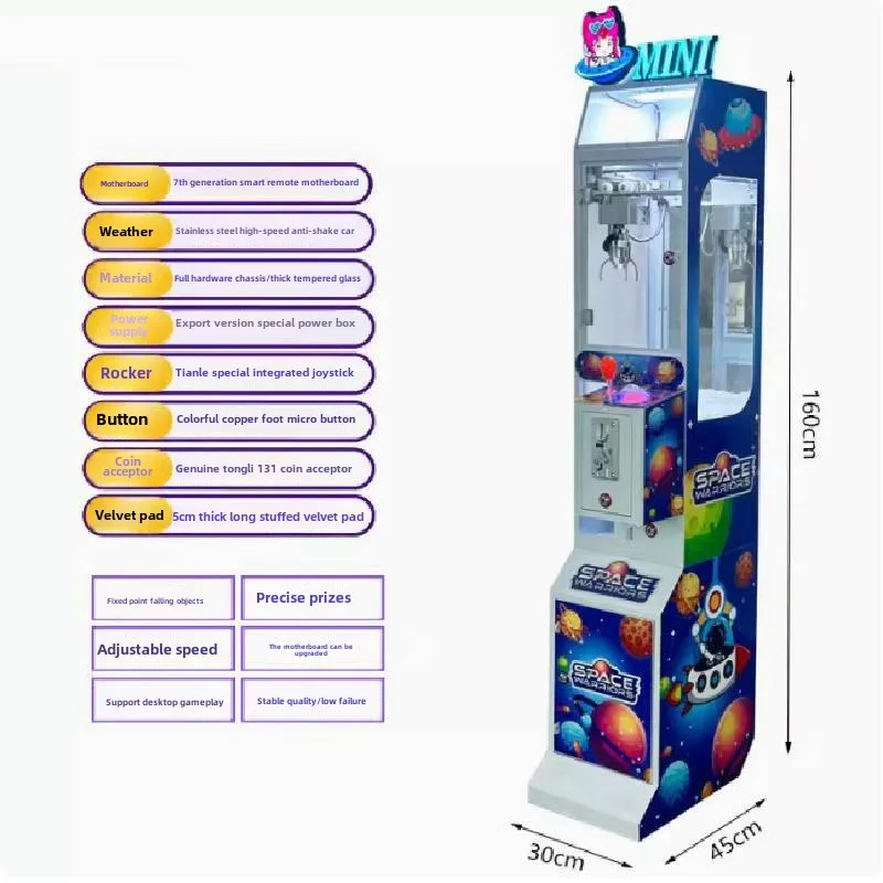 Wholesale Single Coin Operated Arcade Crane Machine New Net Red Snack Grab Source for City Entertainment Venues