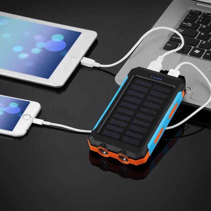 Amazon Hot Sale Power Bank Solar Waterproof 20000mah With Dual Led Lights Solar Charger Bank USB Lighter - ANKUX.COM
