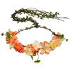 Wholesale sale Orange Color Flower Headband Photo props Wedding Hair Accessories Garland Bridal Flower Crown with Rattan