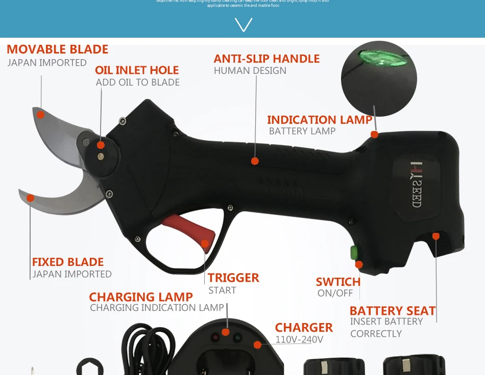 Electric Pruner Shears Electric Hand Tools Battery Powered Garden