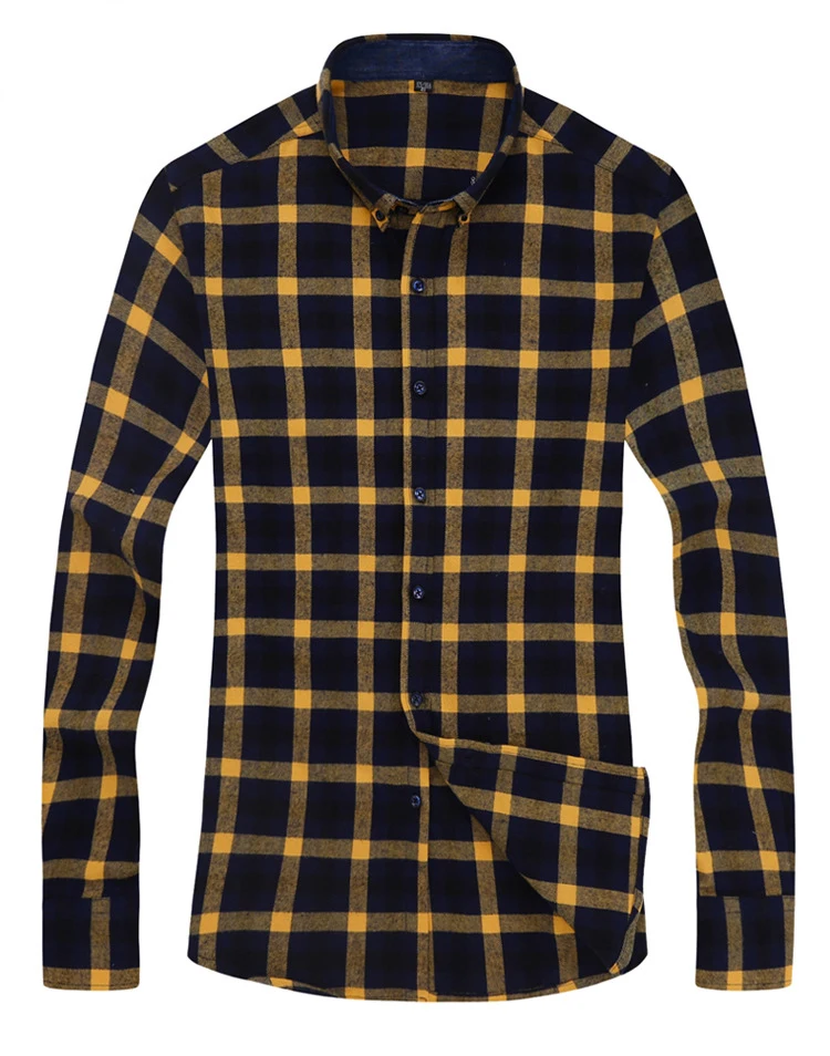 Wholesale Cheap Casual Button Down Collar Plaid Shirt From China