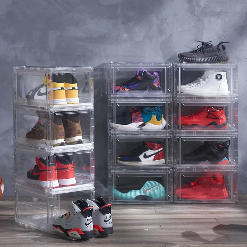 Wholesale Clear Plastic Sneaker Stackable Shoe Storage Boxes