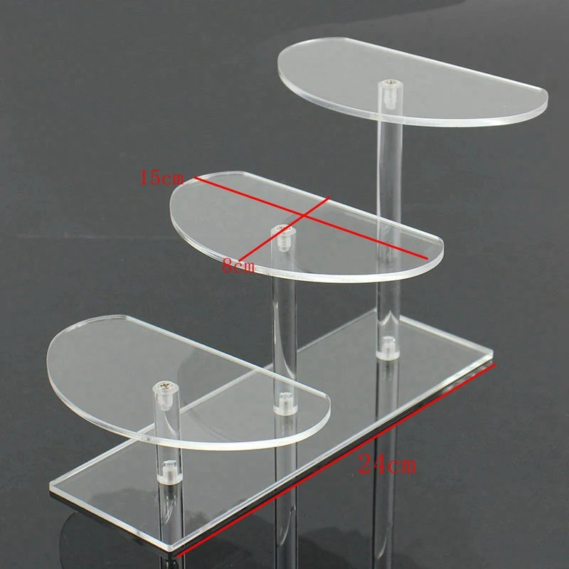 Tiered Clear Acrylic Tiara Display Stand For Crown Tiara Display Rack