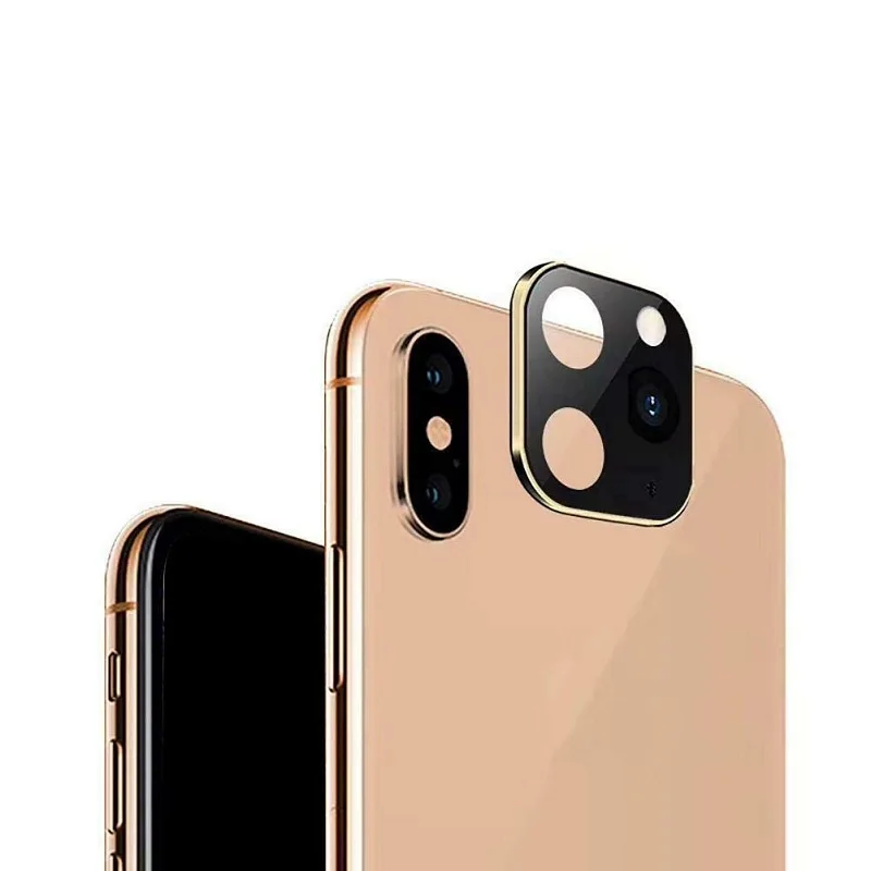 Luxury Metal Back Camera Lens Film Tempered Glass Titanium Alloy Case for iPhone X XS MAX,Lens Seconds Change to iPhone 11 Pro