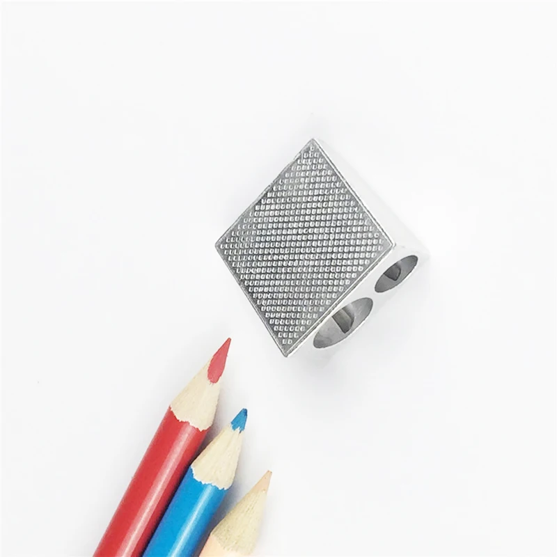 Single Hole Metallic Aluminum Alloy Pencil Sharpener Compact Metal