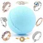 シャワー fizzies 宝石ジュエリー結婚指輪 bathbomb サプライズギフトセット香り cbd 有機風呂爆弾とクリスタルイヤリング