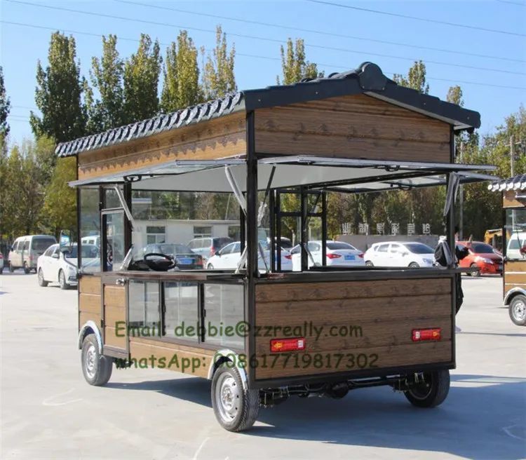 Street Food Vending Cart / Food Cart Mobile Food Trucks Stainless Steel