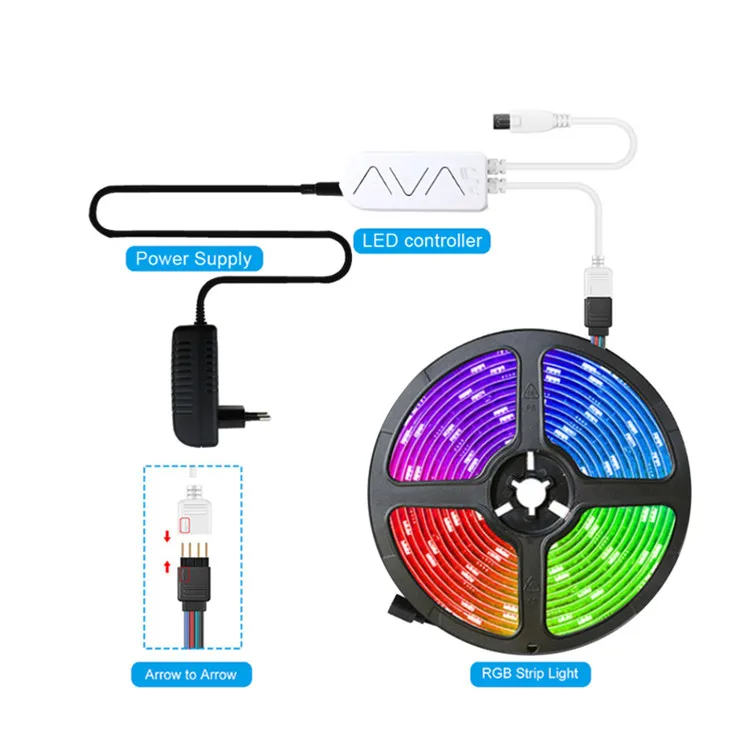 Multicolor Waterproof IP65 Wireless Smart strip lights rgb led strips 5050Rgb for wifi Phone Controlled