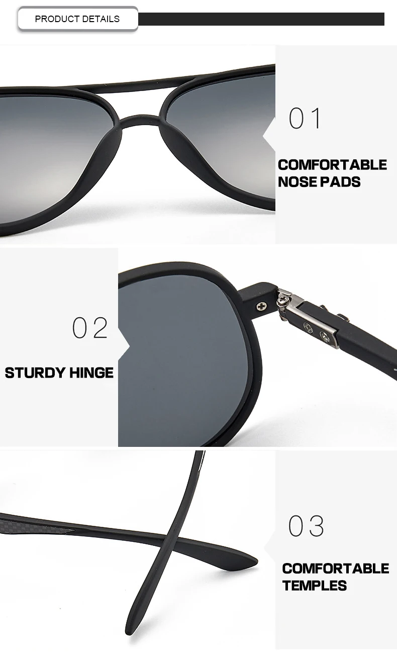Customized Logo Cool Outdoor Sports Carbon Fiber Frame TAC Lens Men Polarized Polit Sunglasses