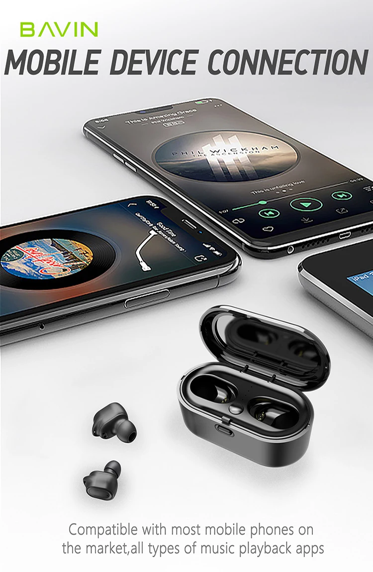 Mini Wireless Earphones Waterproof Bluetooth Earbuds with Built-in Mic for Smart Phones - ANKUX.COM