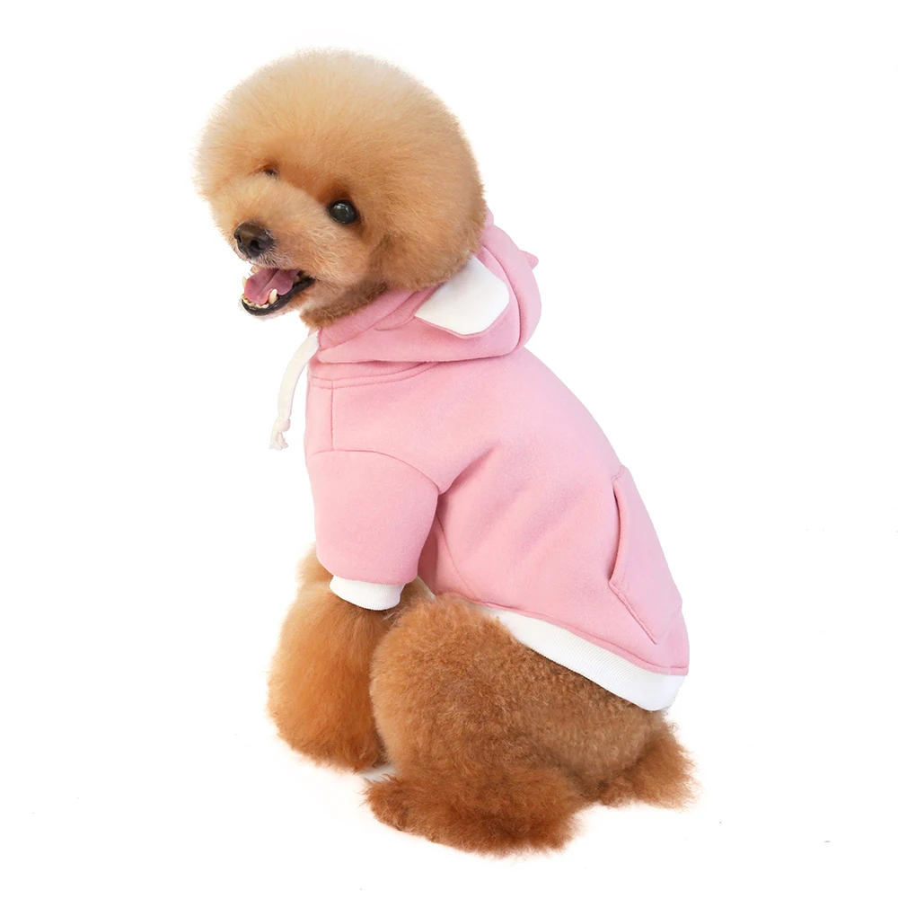 zip puppy clothes fleece sweater dog lively cute baby bear dress